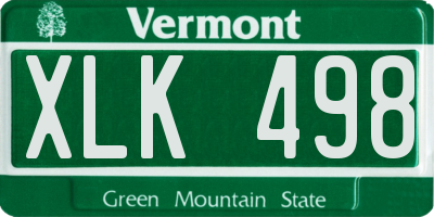 VT license plate XLK498