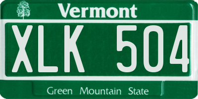 VT license plate XLK504