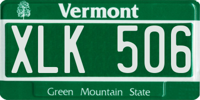 VT license plate XLK506