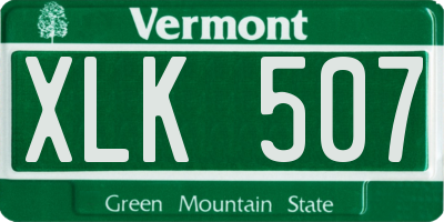VT license plate XLK507