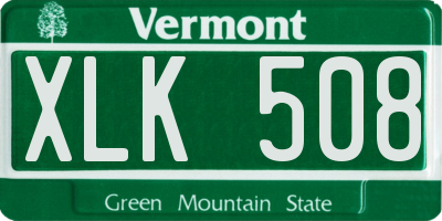 VT license plate XLK508