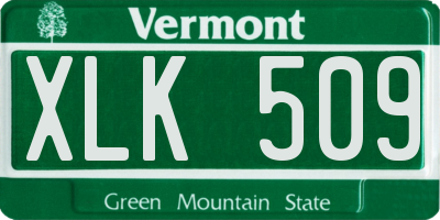 VT license plate XLK509