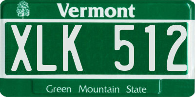 VT license plate XLK512