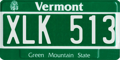 VT license plate XLK513