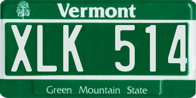 VT license plate XLK514