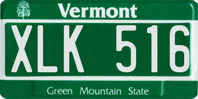 VT license plate XLK516