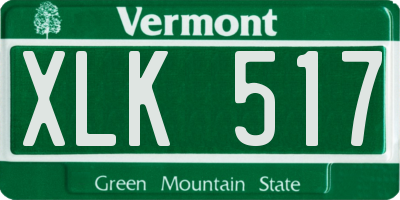 VT license plate XLK517