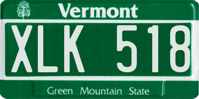 VT license plate XLK518