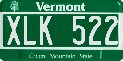 VT license plate XLK522