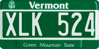 VT license plate XLK524