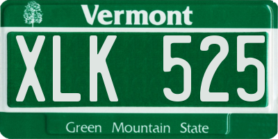 VT license plate XLK525