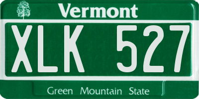 VT license plate XLK527