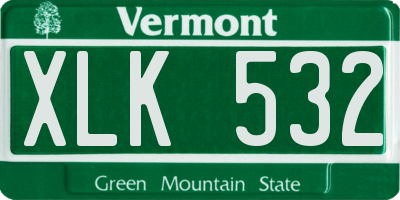 VT license plate XLK532