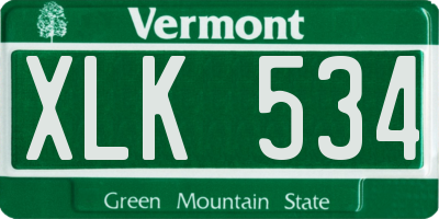 VT license plate XLK534