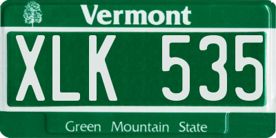 VT license plate XLK535
