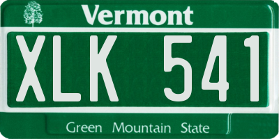 VT license plate XLK541