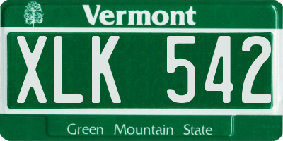 VT license plate XLK542