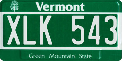 VT license plate XLK543
