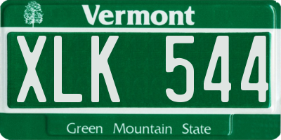 VT license plate XLK544