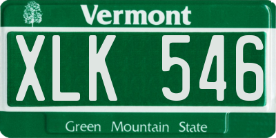 VT license plate XLK546