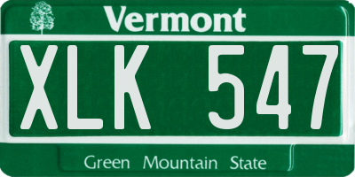 VT license plate XLK547