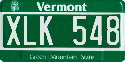 VT license plate XLK548
