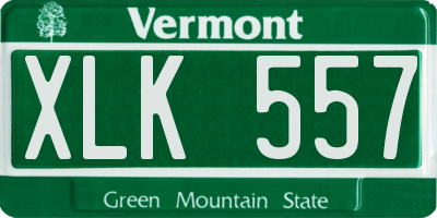 VT license plate XLK557