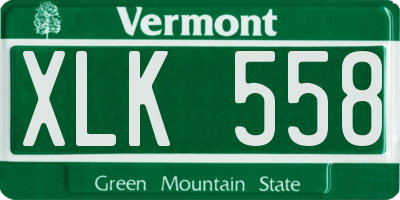 VT license plate XLK558