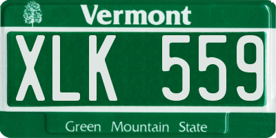 VT license plate XLK559