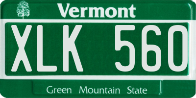 VT license plate XLK560