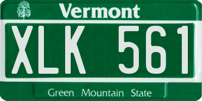 VT license plate XLK561