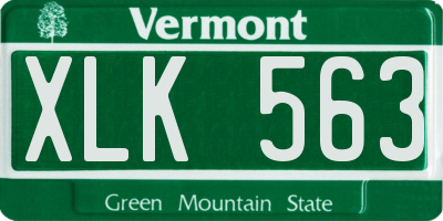 VT license plate XLK563