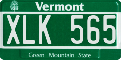 VT license plate XLK565