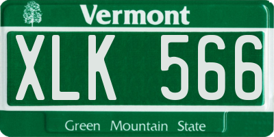 VT license plate XLK566