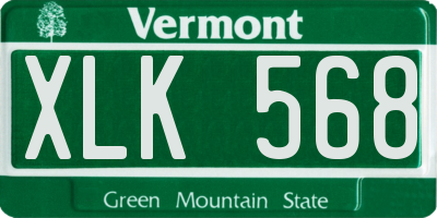 VT license plate XLK568