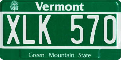 VT license plate XLK570