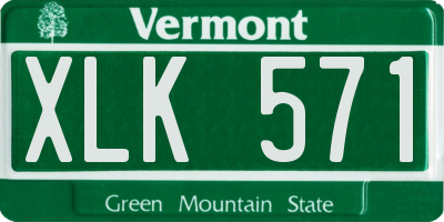 VT license plate XLK571