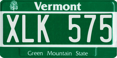 VT license plate XLK575