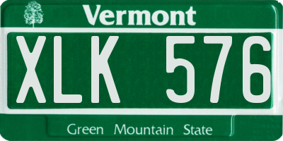 VT license plate XLK576