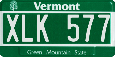 VT license plate XLK577
