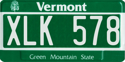 VT license plate XLK578