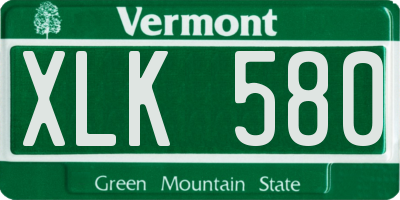 VT license plate XLK580