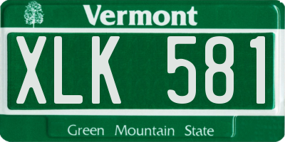 VT license plate XLK581