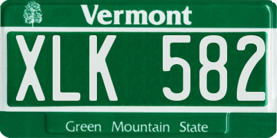 VT license plate XLK582