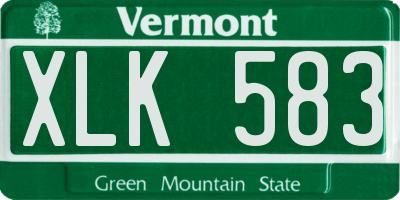 VT license plate XLK583