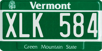 VT license plate XLK584