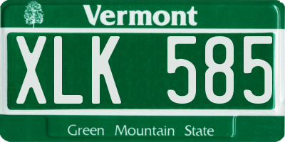 VT license plate XLK585