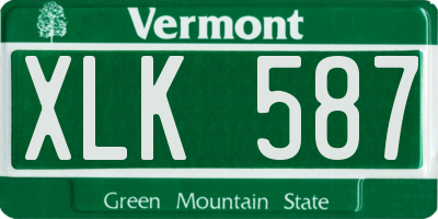 VT license plate XLK587