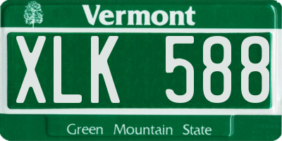 VT license plate XLK588