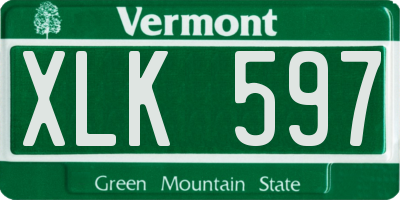 VT license plate XLK597